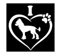 2pcs 10 cm Car Stickers Vinyl Decal I Love My Chinese Crested Dog Animal Motorcycle Decorative Accessories(Pink5,15 cm)