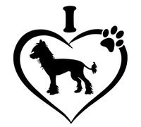 2pcs 10 cm Car Stickers Vinyl Decal I Love My Chinese Crested Dog Animal Motorcycle Decorative Accessories(Pink4,20 cm)