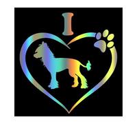 2pcs 10 cm Car Stickers Vinyl Decal I Love My Chinese Crested Dog Animal Motorcycle Decorative Accessories(Pink2,10 cm)