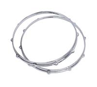 2Pcs 10 Hole Drum Hoop, 14in Alloy Ludwig Percussion Drum Hoop Set Sound Improvement for Performance Travel