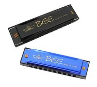 2pcs 10 Hole Harmonica, Stainless Steel Mini Harmonica, 10 Hole Blues Harmonica, Diatonic C Major Harmonica, for Students, Adults, Professionals (Black, Blue)