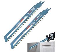 2Pcs 10-Inch Reciprocating Saw Blades, Heavy Duty Masonry Cutting Blade for Concrete, Brick, Cement & Composite Panels, Universal Multi Tool Masonry Blade, Industrial Grade Carbide Blade for Bricks