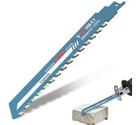 2Pcs 10-Inch Reciprocating Saw Blades, MEOAlBkey Carbide Tipped Demolition Masonry Blade for Cutting Concrete Brick Porous Concrete - 2 TPI Heavy Duty Saw Blade with Universal Shank