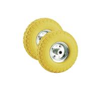 2PCS 10" Sack Truck Trolley Wheels PU Anti-Slip Wheel Barrow Tyres Replacement Solid Yellow Sack Tyre for Trolley Cart