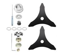 2PCS 10" x 3TTeeth Brush Cutter Blade ，Universal Brushcutter Blade Weed Eater Cutter Blade with 2 Different Adapter Kits with 20mm Washer Adapter for Trimmer Weed Eater Lawn Mower