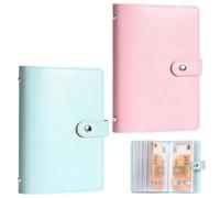 2PCS 100 Envelopes Money Saving Challenge Kit Pink Blue, Cash Budget Binder with Savings Notebook, Money Wallets for Saving Organiser Folder for Home, Office, Couples