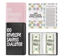 2Pcs 100 Envelopes Money Saving Challenge,Mini Money Saving Binder,Budget Binder with Cash envelopes，New 100 Day Savings Challenge Binder- Savings Challenges Book to Plan and Save $5,050
