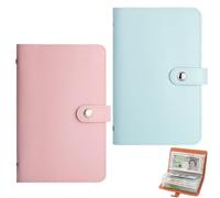 2Pcs 100 Envelopes Money Saving Challenge,Mini Money Saving Binder,Budget Binder with Cash envelopes, Savings Challenge Binder- Savings Challenges Book to Plan and Save $5,050(Pink + Blue)