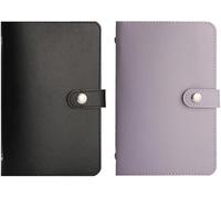 2Pcs 100 Envelopes Money Saving Challenge,Mini Money Saving Binder,Budget Binder with Cash envelopes, Savings Challenge Binder- Savings Challenges Book to Plan and Save $5,050(Black + Purple)