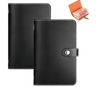 2PCS 100 Envelopes Saving Challenge,Money Saving Wallet & Budget Binder,Savings Challenge Book for Couples,Savings Challenge Book Organizer,Cash Budget Money Saving Book for Offices & Home #Black