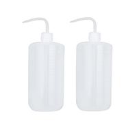 2Pcs 1000ml Plastic Safety Wash Bottle with Narrow Mouth Translucent Squeeze Measuring Bottle Empty Bent Tip Storage Containers For Gardening Plant Watering Lab Industry Tattoo Wash