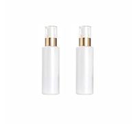 2Pcs 100ML/3.3 oz Empty Refillable Glass Lotion Bottles Pump Press Bottle White Upscale Travel Cosmetic Container Dispenser for Foundation Essential Oils Cream