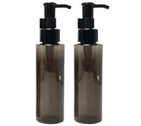 2Pcs 100ml/3.3oz Black Plastic Empty Refillable Lotion Pump Bottles with Travel Lock Cosmetic Dispenser Bottles Travel Size Containers for Essence Toner Essential Oil