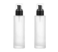 2Pcs 100ML/3.4OZ Empty Frosted Glass Lotion Pump Bottles Refillable Cosmetic Cream Container Makeup Dispensers for Emulsion Essential Oil