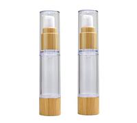 2PCS 100ml/3.4oz Empty Plastic Airless Vaccum Lotion Pump Press Bottle Refillable Travel Makeup Sample Cosmetic Container Storage Dispenser with Lid for Emulsion Essence