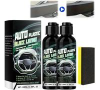 2PCS 100ml Car Plastic Restorer Black, Dashboard Cleaner, Back to Black Trim Restorer, for Interior Car Cleaning Kit, Back to Black Trim Restorer, Prevents Aging & Cracking, Long-Lasting Shine