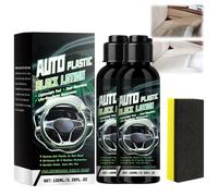 2PCS 100ml Car Plastic Restorer Black, Dashboard Cleaner, Back to Black Trim Restorer, for Interior Car Cleaning Kit, Back to Black Trim Restorer, Prevents Aging & Cracking, Long-Lasting Shine