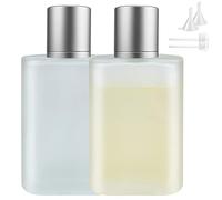 2Pcs 100ml Empty Glass Perfume Atomiser, Frosted Glass Atomiser Spray Bottles, Refillable Spray Perfume Bottles Fine Mist Cosmetic Container for Travel