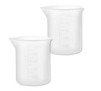 2pcs 100ml Graduated Beaker Clear Plastic Measuring Cup,Multipurpose Transparent Lab Graduated Beakers,Transparent Measuring Scale Markings Lab Graduated Beakers for Baking Lab Kitchen Measure Tool