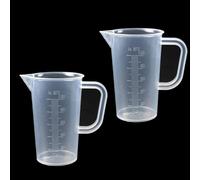 2pcs 100ml Graduated Beaker Clear Plastic Measuring Cup Plastic Jug with Measuring Scale & Easy Pour for Baking Lab Kitchen Measure Tool