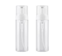 2Pcs 100ml Plastic Foaming Pump Dispenser Empty Clear Foam Bottles Refillable Travel Soap Liquid Bottle for Facial Cleanser Hand Soap Cosmetics