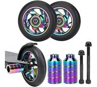 2pcs 100mm Stunt Scooter Wheels Replacement with Abec9 Bearing - 88A Smooth 100mm Pro Kick Scooter Tyre Wheels Pairs for MGP Fuzion Alboot Vokul Lucky Razor scooter