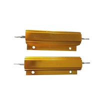 2PCS 100W 1 Ohm Resistor 5% Aluminum Housing Resistor Wirewound Chassis Mounted Aluminum Case Load Resistors Gold Tone