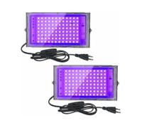 2pcs 100w Uv Led Floodlight Blacklight Ip65 Waterproof, Ultraviolet Led Lamp, Effect Lighting compatible with Aquarium, Party, Neon Painting, Fluoresc