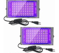 2pcs 100w Uv Led Floodlight Blacklight Ip65 Waterproof, Ultraviolet Led Lamp, Effect Lighting For Aquarium, Party, Neon Painting, Fluorescent Poster