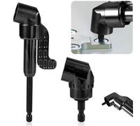 2pcs 105 Degree Right Angle Drill Adapter, 1/4 Inch Hex Angle Drill Adapter Attachment Sturdy Angle Screw Driver Drill Adapter for Household Work (Long & Short)