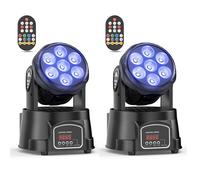 2PCS 105W Moving Head Wash 7X15 LED Stage Disco Light, RGBW LED DJ Light with Auto/Remote/DMX512 Control Modes for DJ Disco Bar Party Ballroom Halloween Christmas