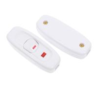 2pcs 10a 250v Inline Cord Switch with Indicator Light, White | Push-button Mechanism, PC ABS Plastic Body, for Ceiling Lights and Bedside Lamps, Easy Install