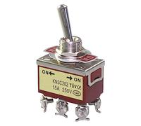 2Pcs 10A 250VAC 15A Amps 125VAC Toggle Switch CE TUV ON-ON DPDT Double Pole Double Throw 6-Pin Latching Switches Brown KN3C-202