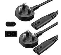 2pcs 10A AC Power Cord 4ft for Sony PS3 Slim / PS4 Slim / PS5, Xbox Series S/X, Xbox One S/X Game Console Supply Cable Replacement (2Pin AC Wall Power Cord)