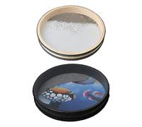 2pcs 10Inch Wooden Ocean Drum Hand Percussion Wave Bead Sea Sound Drum with Fish Pattern