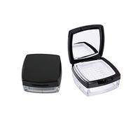 2Pcs 10ml Empty Square Make-up Loose Powder Container Case with Mirror Sifter and Black Lid Portable Compact Glitter Powder Foundation Cosmetic Box