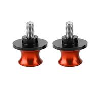 2PCS 10MM MOTORCYCLE CNC REAR STAND SWING ARM SPOOL SLIDERS STAND SWINGARM BOBBINS HARD ANODIZED PROTECTIVE FINISH 100% CNC MACHINED BILLET ALUMINUM DURABLE FOR MOTORCYCLE SWING (Orange)