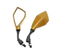 2pcs 10mm Motorcycle Rearview Mirrors Wide Angle Adjustable Bicycle Bike Handlebar Side Flexible Rear View Mirror(Gold)