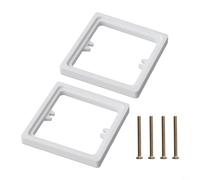 2pcs 10mm Square Spacer for Single Socket 1 Gang Wall Outlet Frame Plate Extension with 4 Screws, White/Grey/Gold, Easy Installation for Shallow Boxes(White)