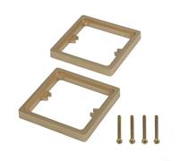 2pcs 10MM Square Spacers with 1 Gang Frame Plate for Single Socket and 4 Screws for Electrical Installation Depth Adjustment (Gold)