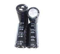 2PCS/10PCS 220uf 400v GU 22x50mm 400V220uF Snap-in PSU Capacitor ICXLPMC(2PCS)