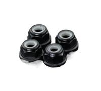 2pcs-10pcs Aluminum Flange Nylon Insert Lock Nut M2 M2.5 M3 M4 M5 M6 M8 Anodized Multi-color Colourful Nuts(Black,M6 5pcs)