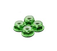 2pcs-10pcs Aluminum Flange Nylon Insert Lock Nut M2 M2.5 M3 M4 M5 M6 M8 Anodized Multi-color Colourful Nuts(Green,M6 5pcs)