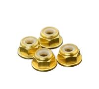 2pcs-10pcs Aluminum Flange Nylon Insert Lock Nut M2 M2.5 M3 M4 M5 M6 M8 Anodized Multi-color Colourful Nuts(Gloden,M6 5pcs)