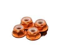 2pcs-10pcs Aluminum Flange Nylon Insert Lock Nut M2 M2.5 M3 M4 M5 M6 M8 Anodized Multi-color Colourful Nuts(Orange,M5 5pcs)