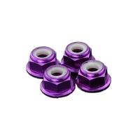 2pcs-10pcs Aluminum Flange Nylon Insert Lock Nut M2 M2.5 M3 M4 M5 M6 M8 Anodized Multi-color Colourful Nuts(Purple,M4 10pcs)