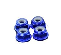 2pcs-10pcs Aluminum Flange Nylon Insert Lock Nut M2 M2.5 M3 M4 M5 M6 M8 Anodized Multi-color Colourful Nuts(Blue,M8 2pcs)