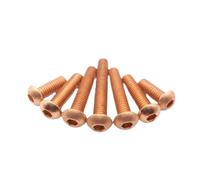2pcs-10pcs copper button head screw M3 M4 M5 M6 M8 ISO7380 T2 hexagon screw copper round cup pan mushroom head screw(5mm)
