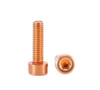 2pcs-10pcs DIN912 M2 M2.5 M3 M4 M5 M6 T2 Copper Hex Hexagon Socket Cap Head Machine Screw Bolts(4mm(L),M2 10pcs)