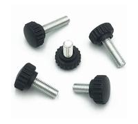 2pcs-10pcs/lot M3 M4 M5 M6 M8 M10 Knurled Nylon Round Plastic Head Handle Thumb Screw Bakelite Bolt Black Bakelite Hand Screw(25mm,M6 5PCS)